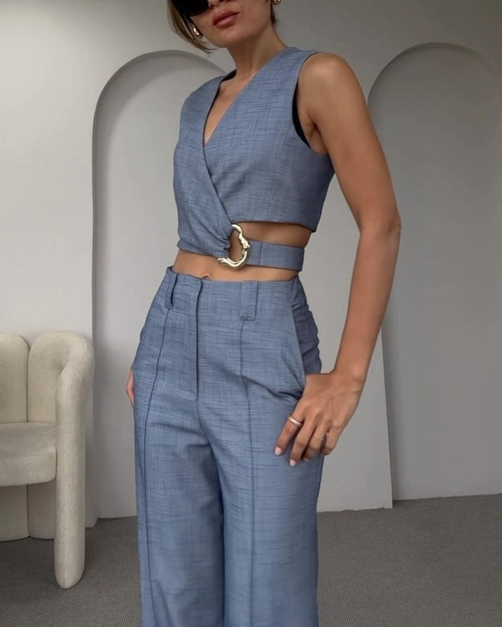 Olivia | Crop Top and Long Pants