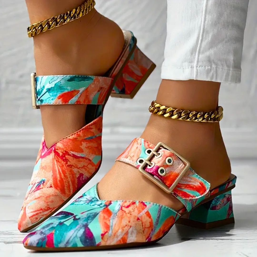 Lana | Floral Coloured Heel