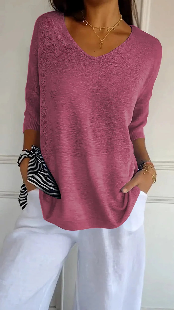 Amara - Comfy Knitted V-neck Top